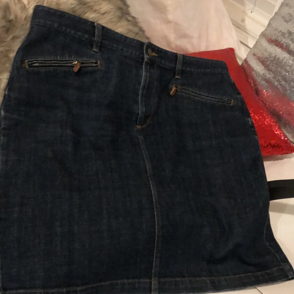 🔵RALPH LAUREN DARK WASH DENIM SKIRT - Picture 10 of 14